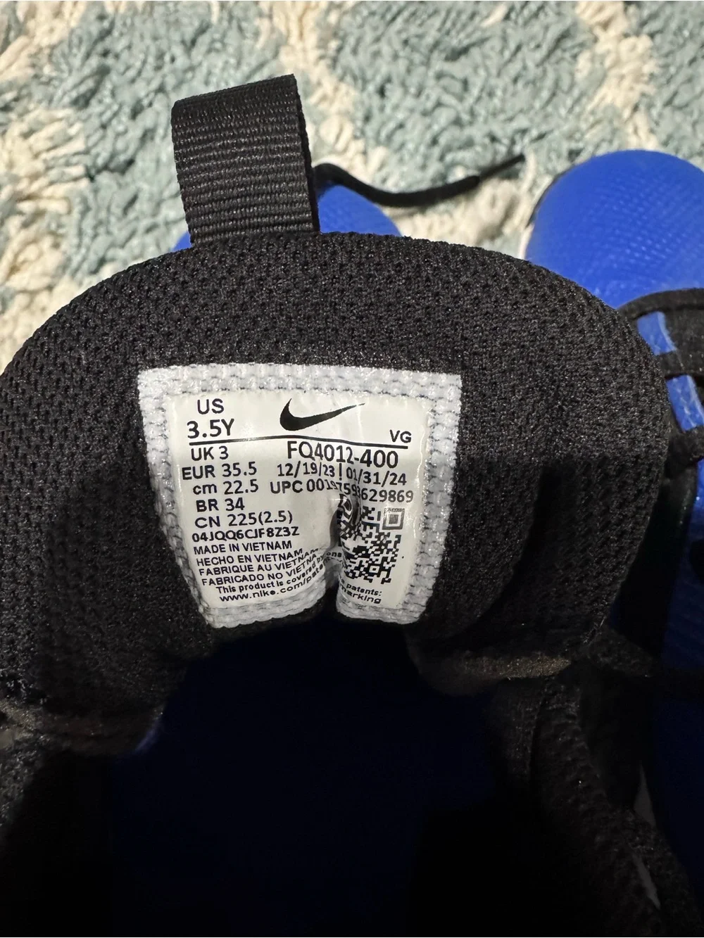Nike Kids Royal Blue, Black and White Football Cleats
